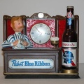 Pabst Blue Ribbon Beer Clock 11x12x5