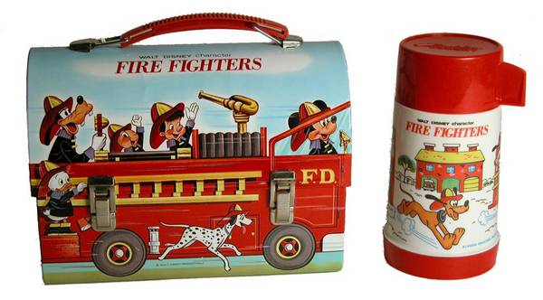 Disney Fire Fighters Dome Lunchbox with Thermos, 1969