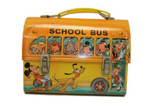 Disney School Bus Dome Lunchbox, 1961
