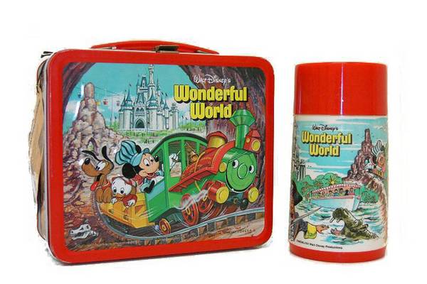 Disney Wonderful World Train Lunchbox with Thermos, 1980