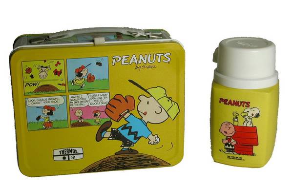 Peanuts White Handle Lunchbox & Thermos, 1980