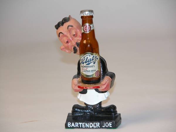 Bartender Joe Blatz Beer 1953, 6.75x3x1.5 