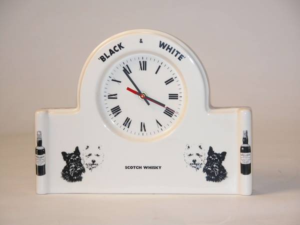 Black White Clock 9.5x12.5x2 