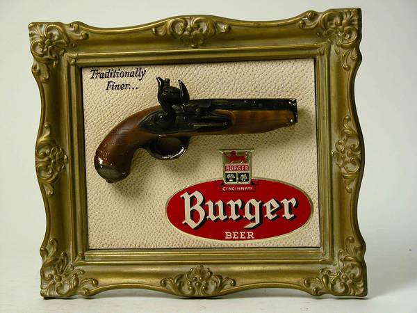 Burger Beer Gun Plaque 10.75x12.75x1.5