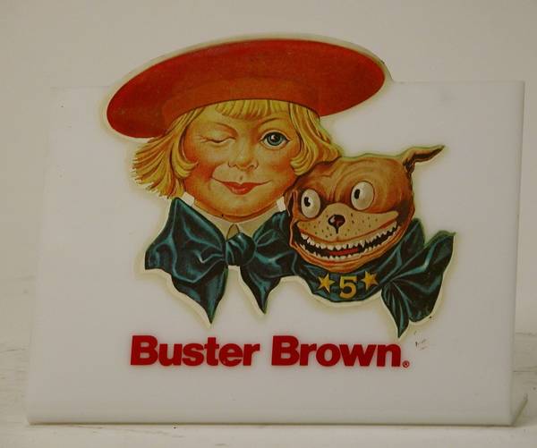 Buster Brown display sign 6.75x7.5x2 
