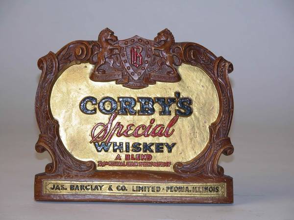 Corby's Whiskey 9x10.25x4.5 
