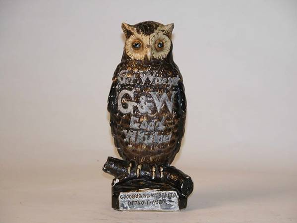 G&W Good Whiskey Owl 11.5x6x4.25