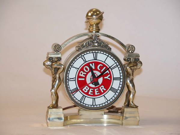 Iron City Beer Clock 11x8.75x3