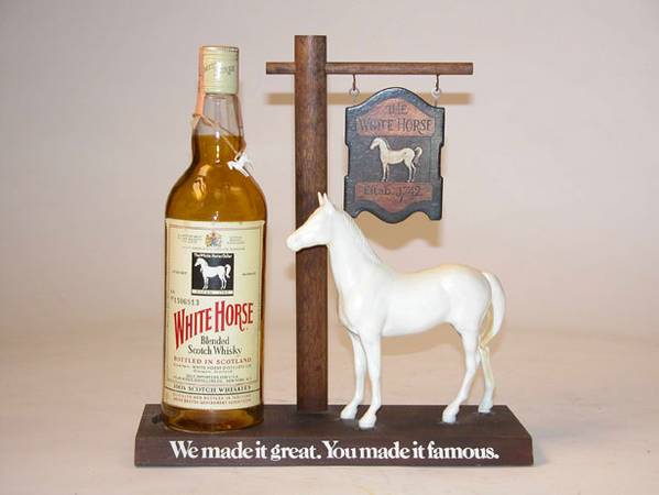 White Horse Scotch Display 12.25x11.5x4.75