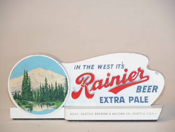 Rainier Beer 1940, 4.25x9.75x1.5