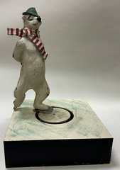 Ice Skating Polar Bear 1950's 16.5x16.5x25